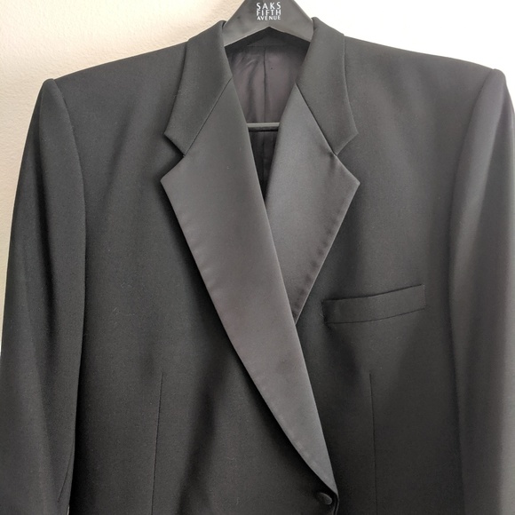 Charles Jourdan Men's One Button Black Tuxedo S 48